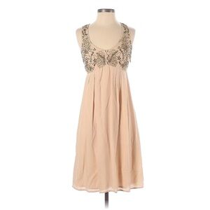 Anthropologie Lil Silk Flickering Beaded Flowy Party Dress